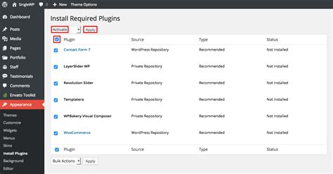 Installing Recommended/Bundled Plugins .